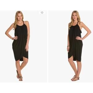 Magicsuit Miraclesuit Black Draped Cover Up Dress Womens M Swim Resort Beachwear